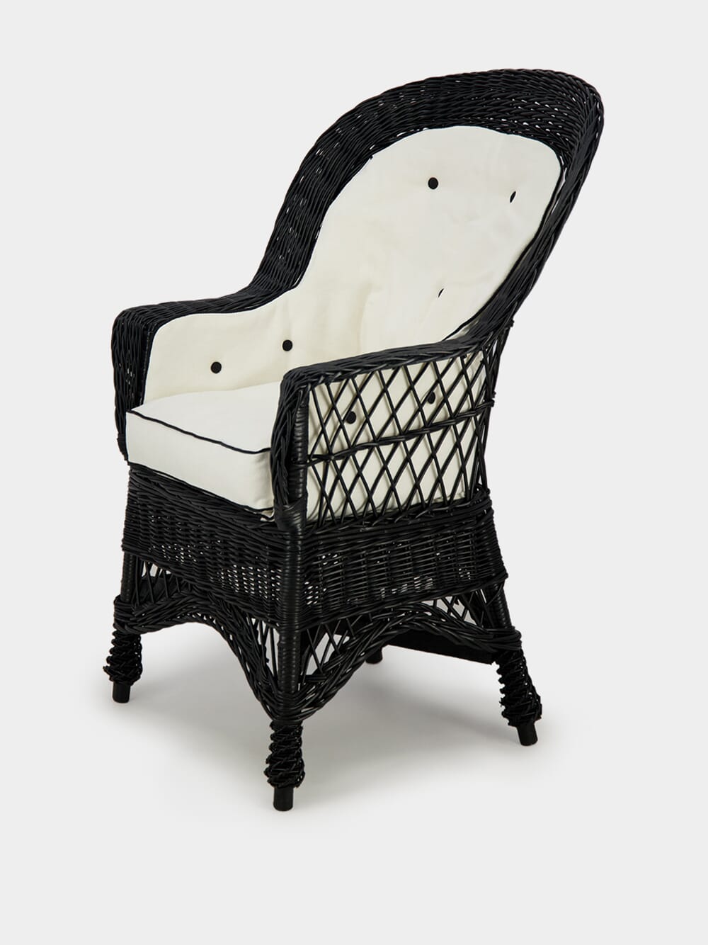 Furnas Ivory and Black Linen Seating Cushion