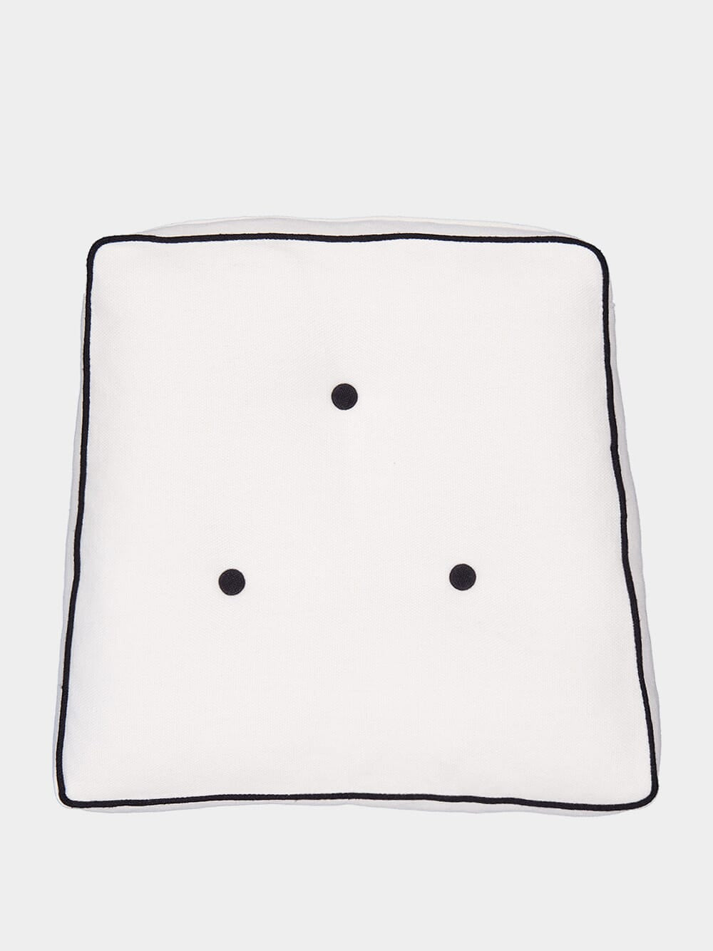 Furnas Ivory and Black Linen Seating Cushion