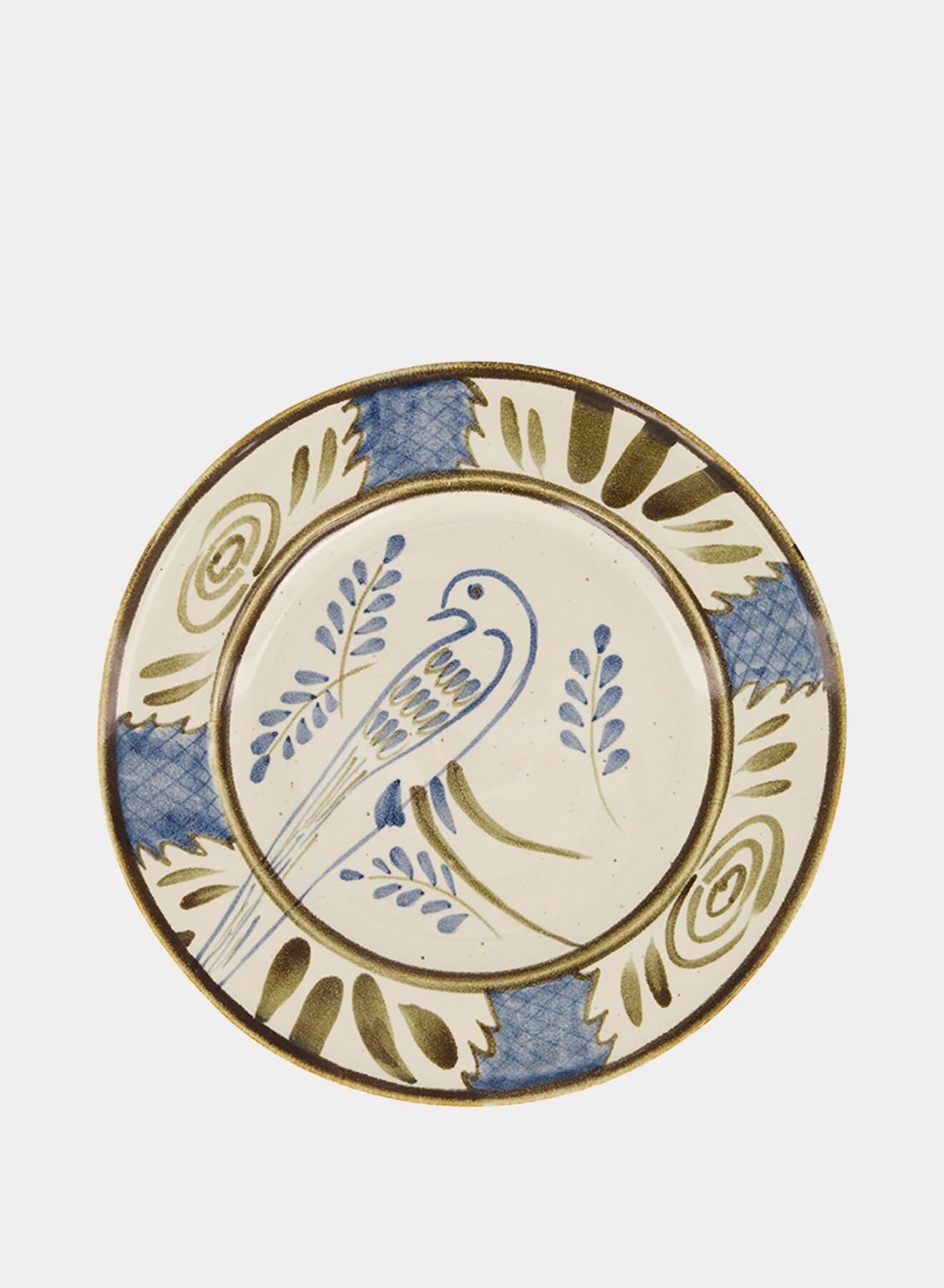 Hand-Painted Lusitano Bird Stoneware Dinner Plate