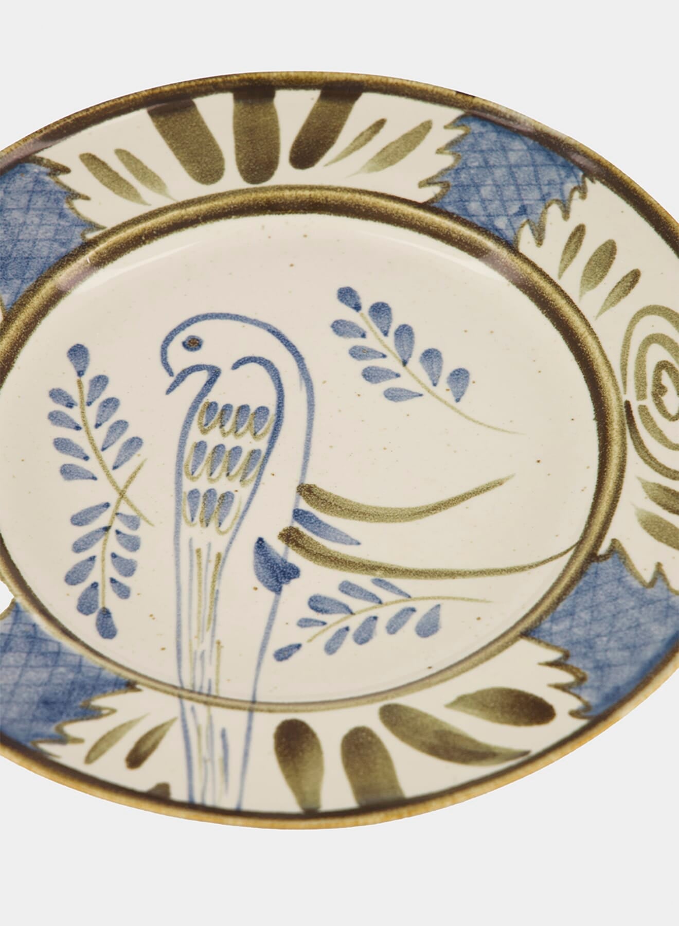 Hand-Painted Lusitano Bird Stoneware Dinner Plate