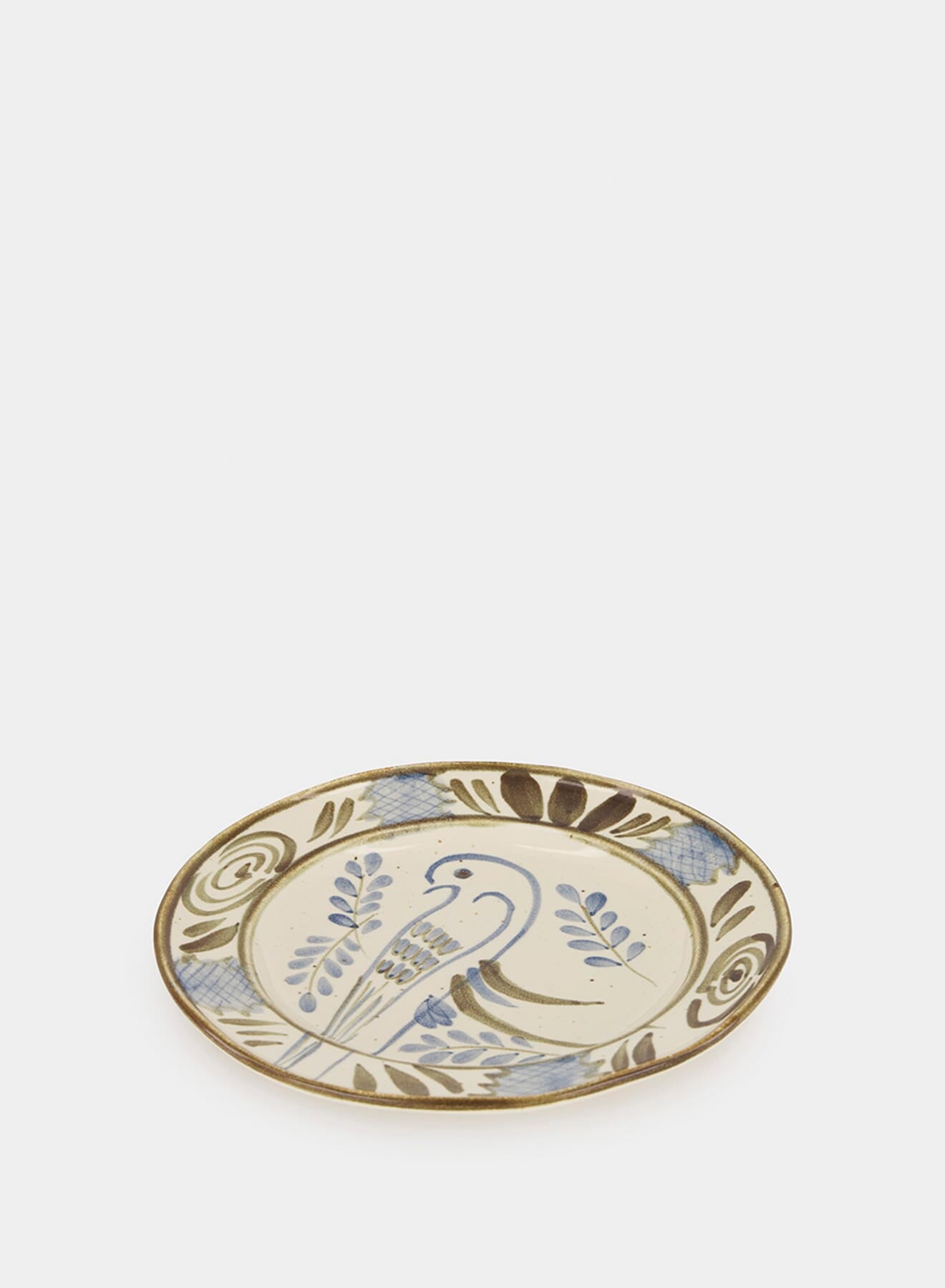 Hand-Painted Lusitano Bird Stoneware Dessert Plate