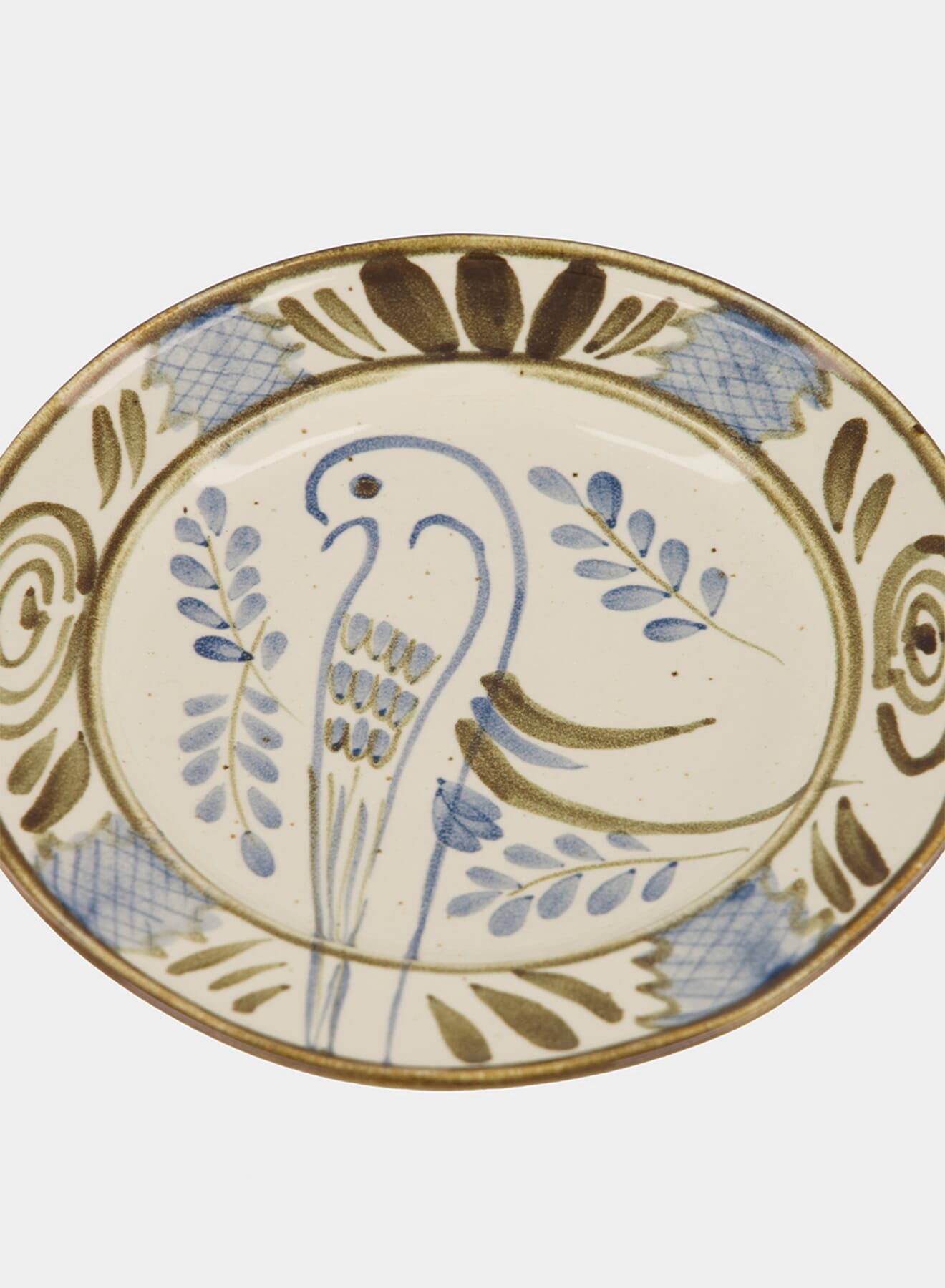 Hand-Painted Lusitano Bird Stoneware Dessert Plate