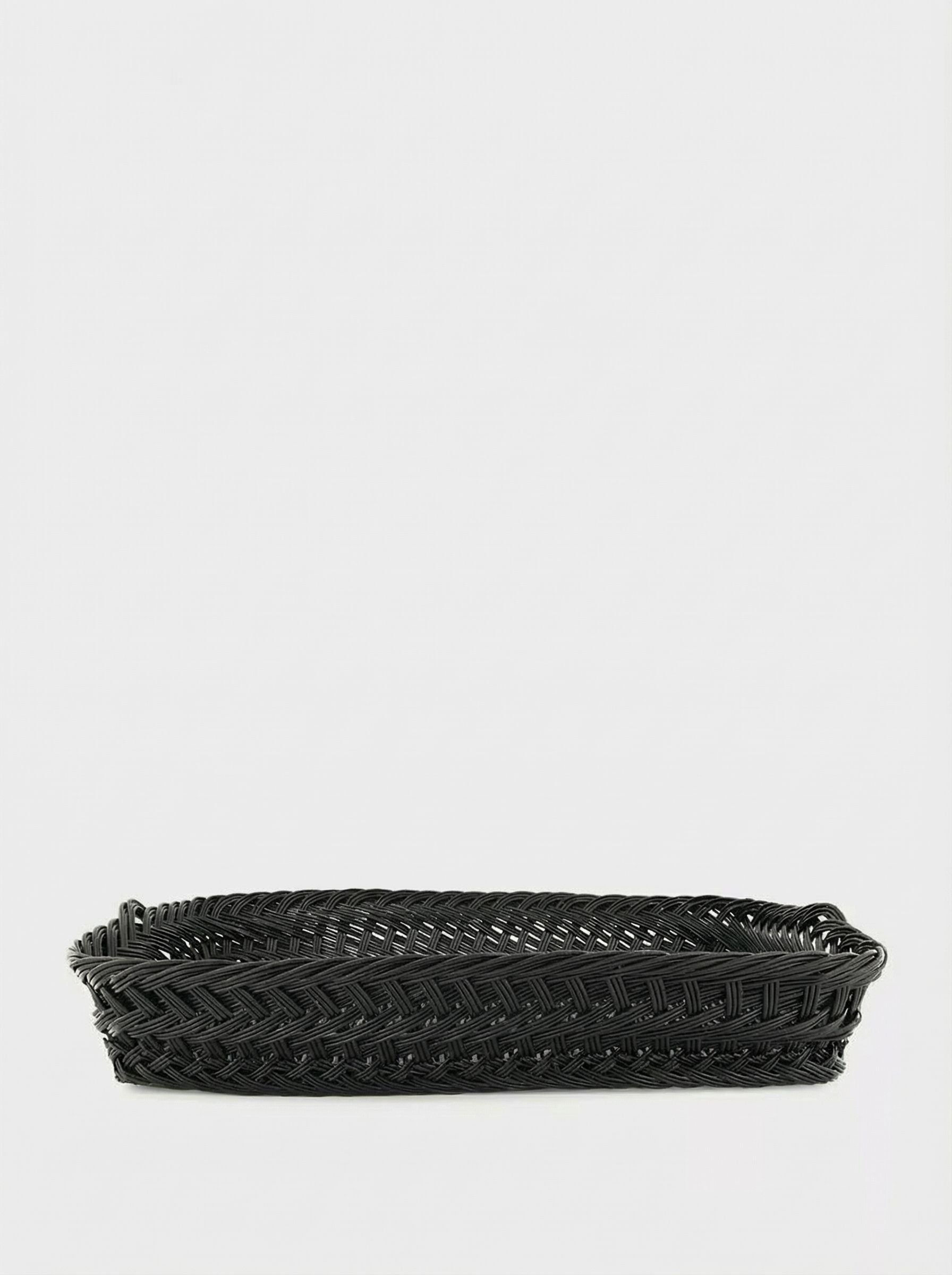 Handmade Vitória Black Wicker Large Tray