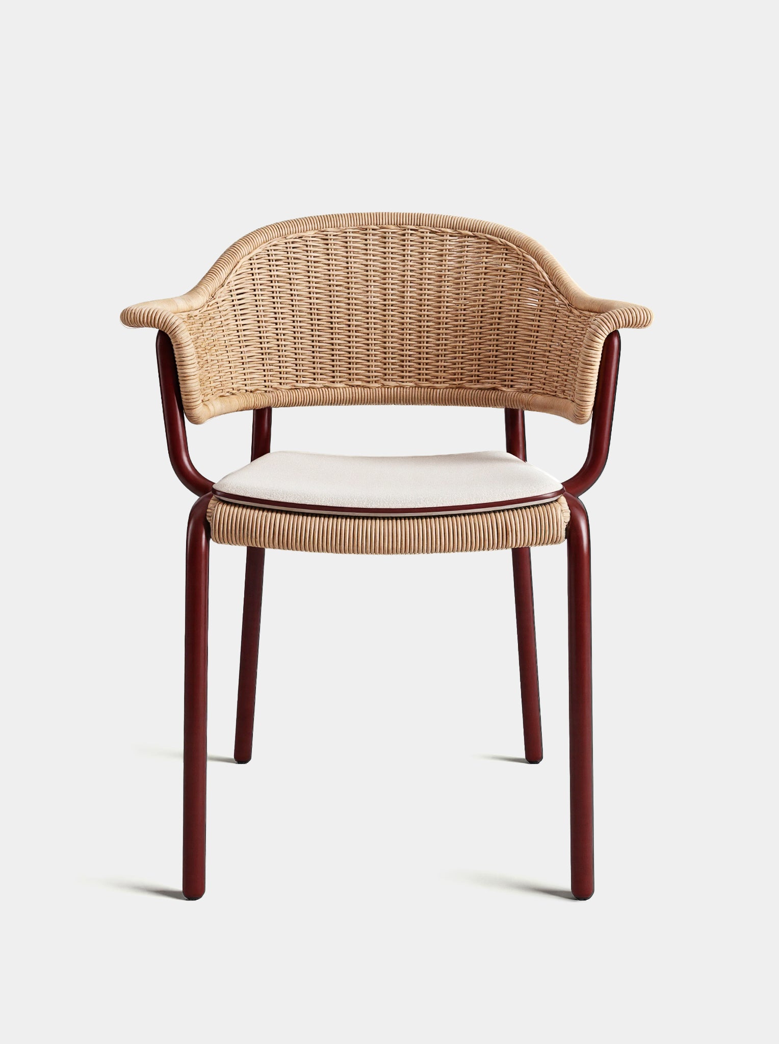 Carvalhal Bordeaux Metal and Handmade Wicker Dining Chair