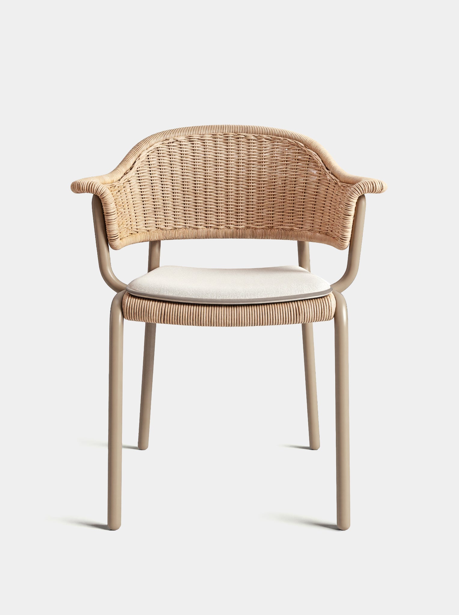 Carvalhal Sand Metal and Handmade Wicker Dining Chair