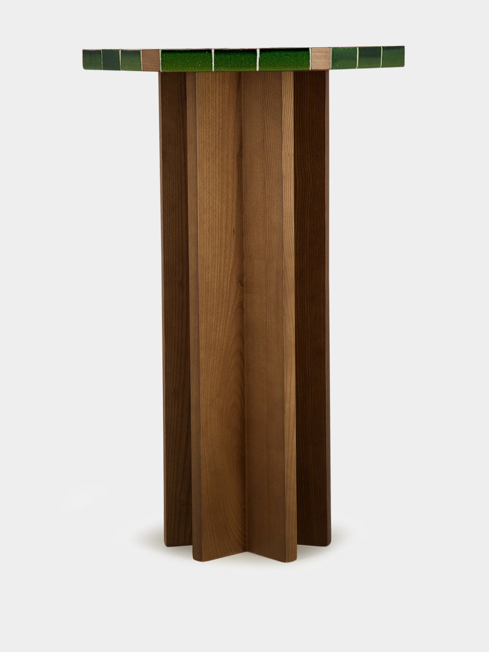 Lisboa Green Ceramic Tile and Ash Wood Bar Table