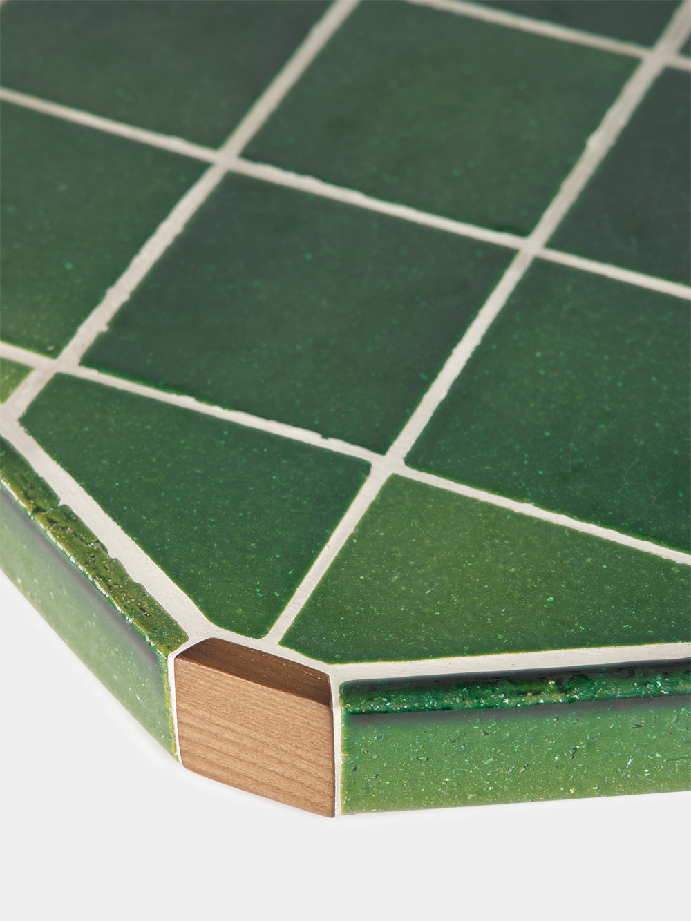 Lisboa Green Ceramic Tile and Ash Wood Bar Table