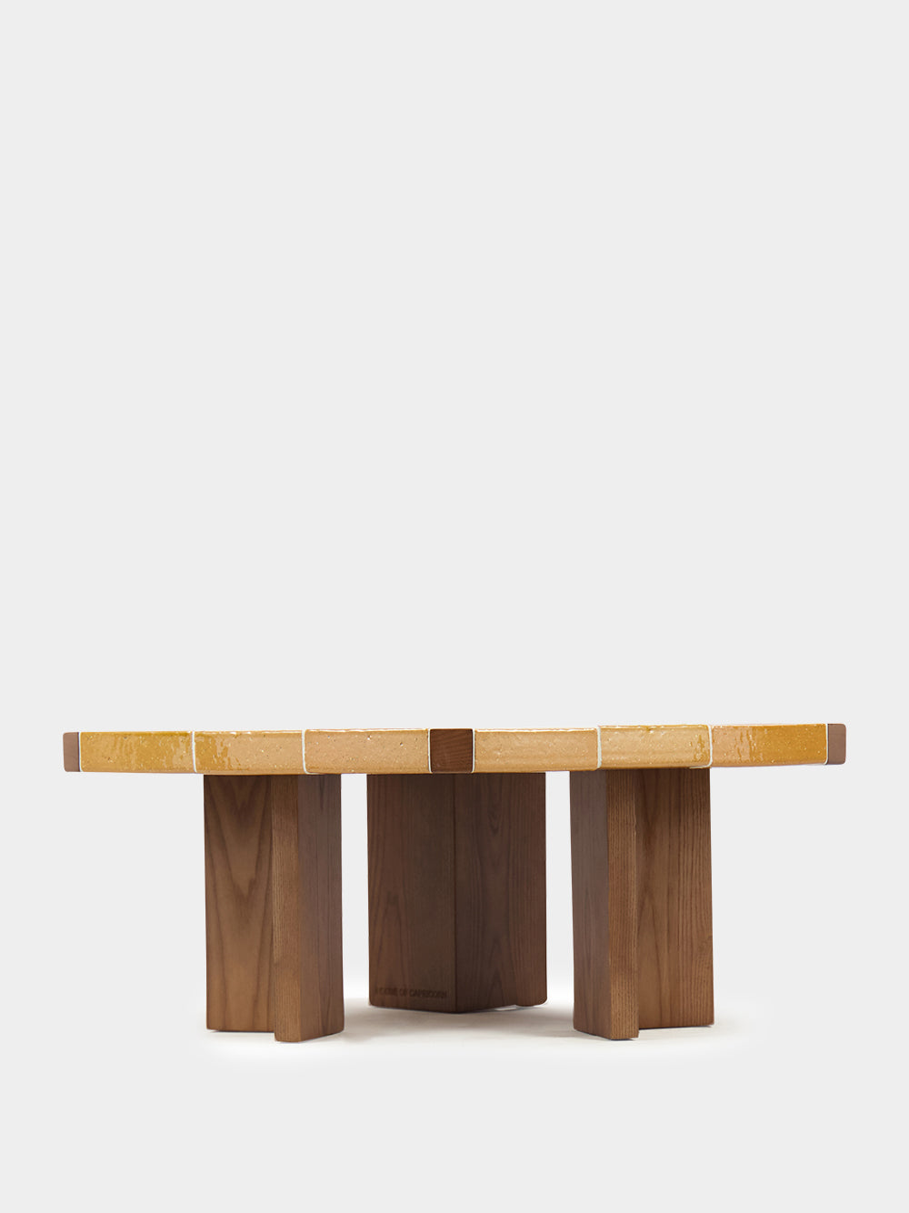 Lisboa Yellow Ceramic Tile and Ash Wood Coffee Table