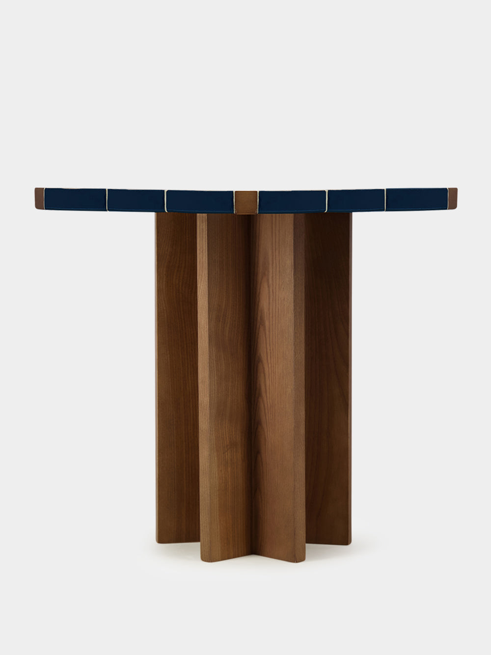 Lisboa Blue Ceramic Tile and Ash Wood Dining Table