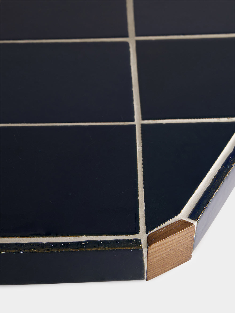 Lisboa Blue Ceramic Tile and Ash Wood Dining Table