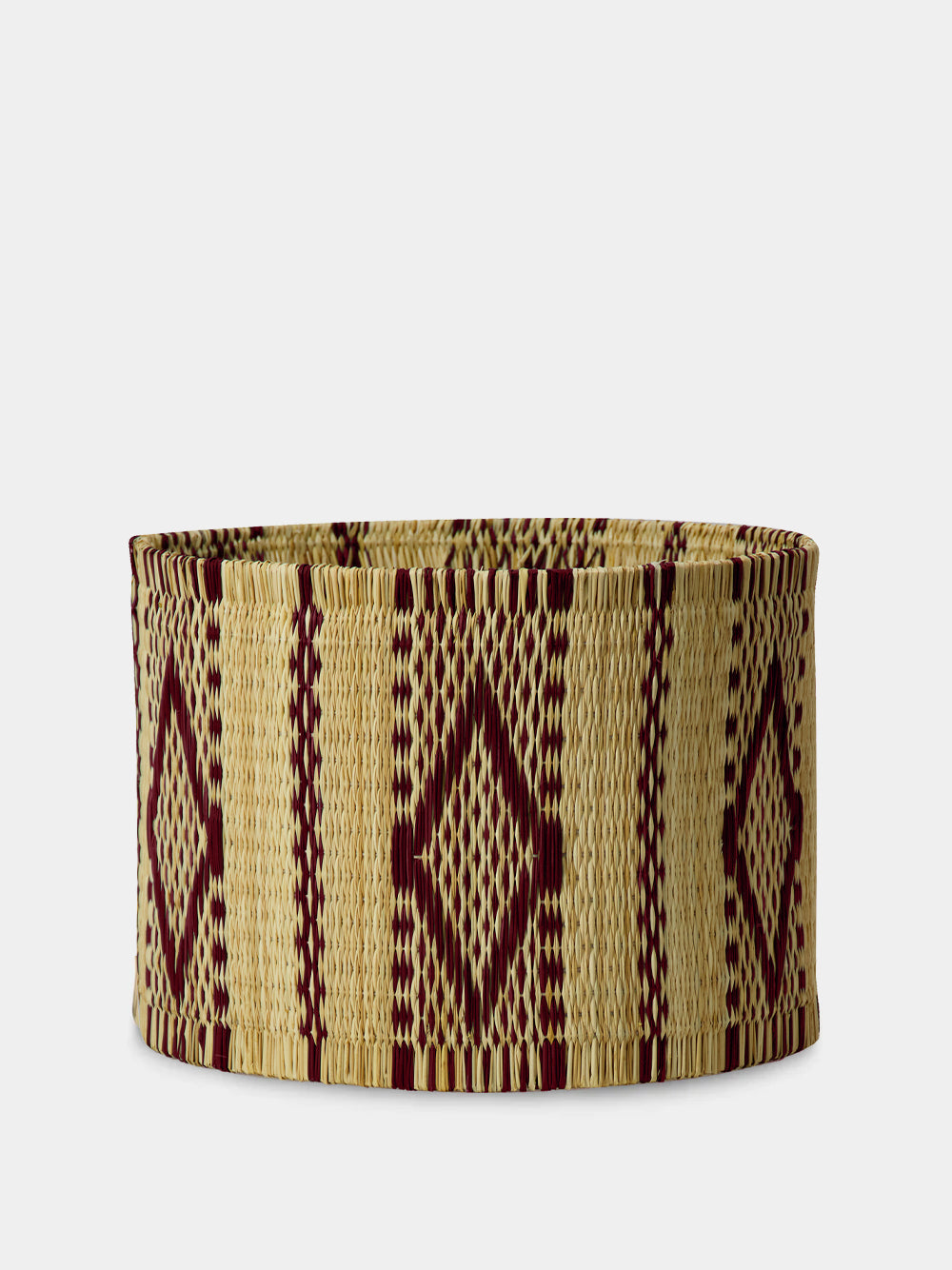 Handmade Coruche Natural and Bordeaux Reed Small Lampshade