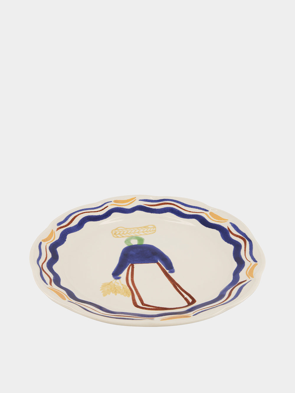 Hand-Painted Comporta The Harvester Stoneware Dinner Plate