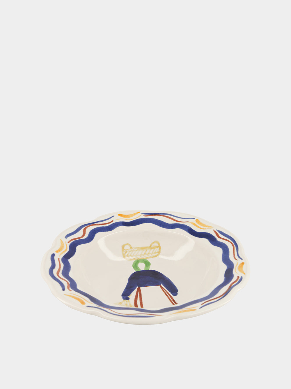 Hand-Painted Comporta The Harvester Stoneware Soup Plate