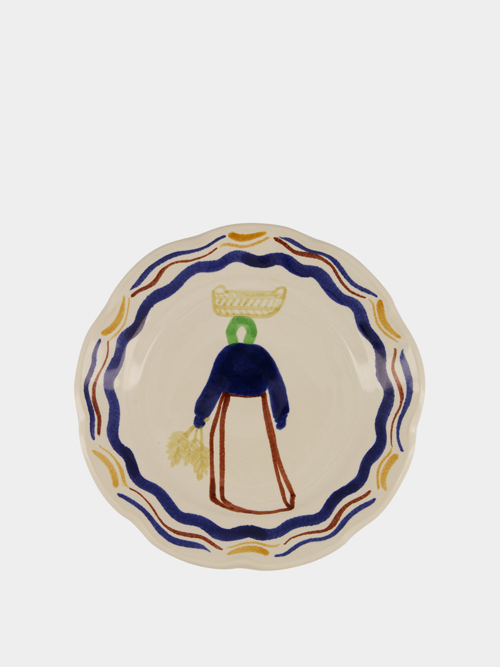 Hand-Painted Comporta The Harvester Stoneware Dessert Plate