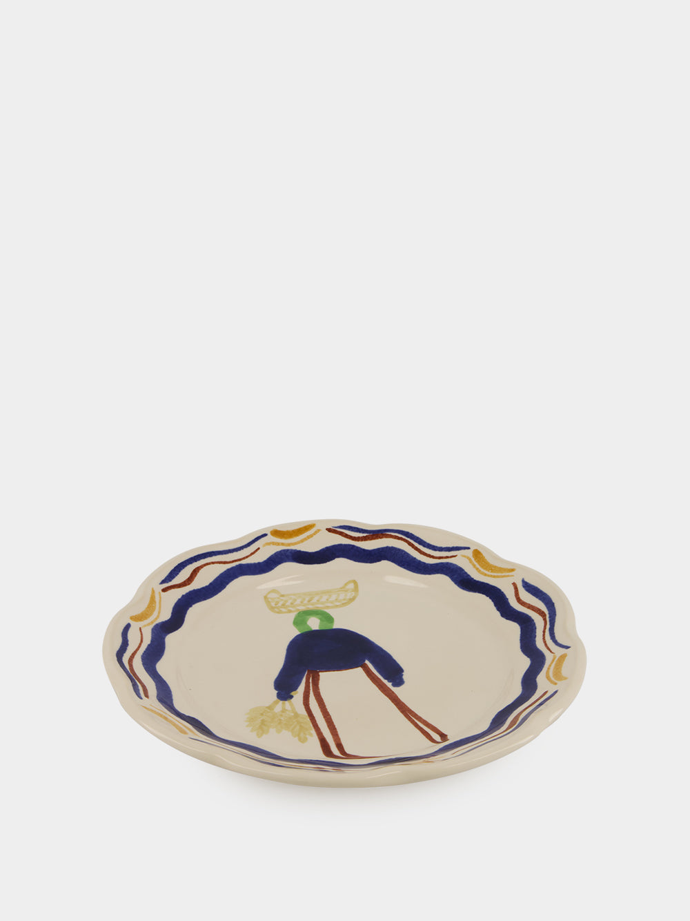 Hand-Painted Comporta The Harvester Stoneware Dessert Plate