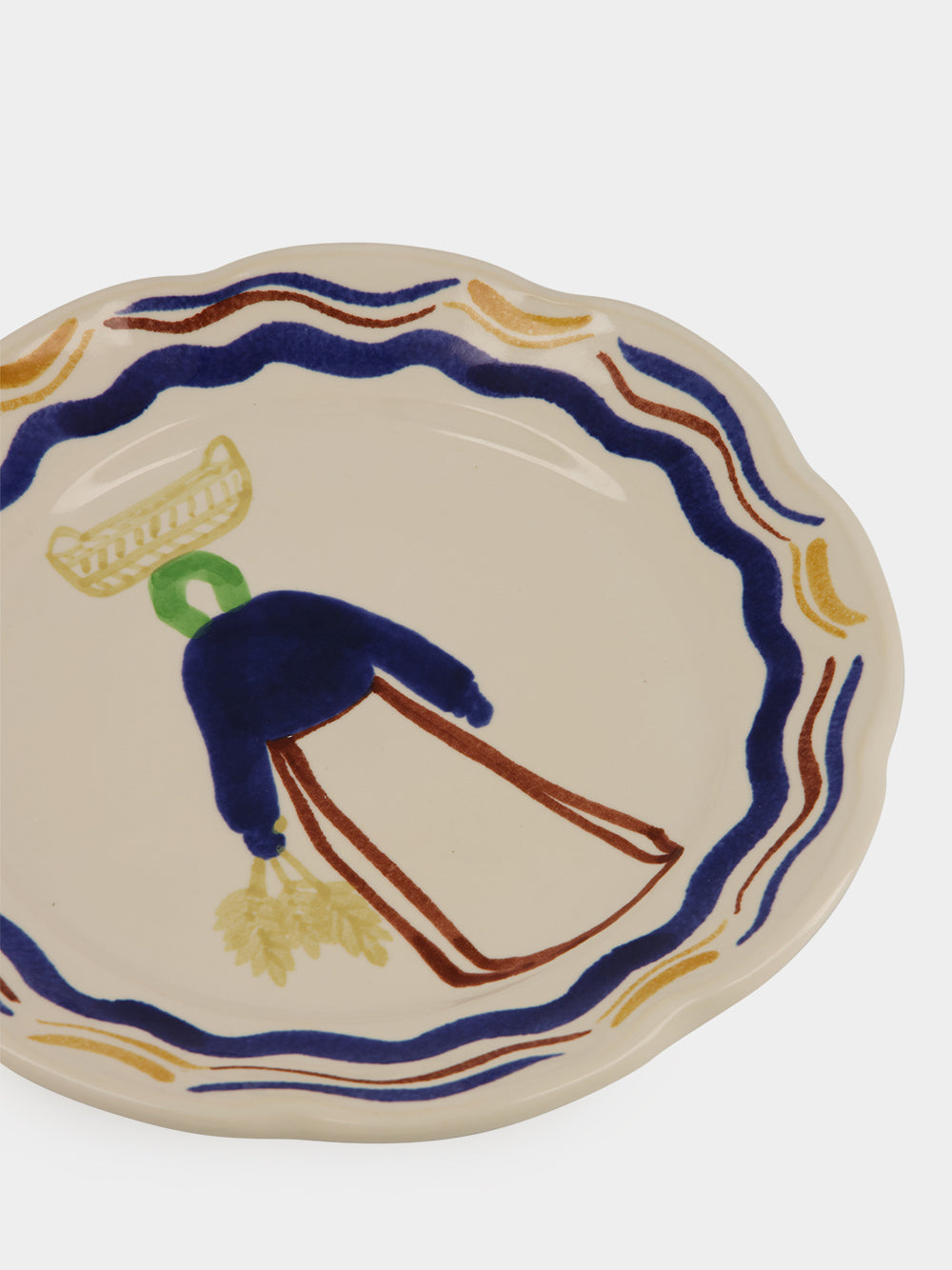 Hand-Painted Comporta The Harvester Stoneware Dessert Plate