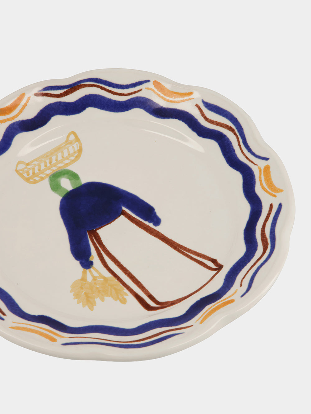 Hand-Painted Comporta The Harvester Stoneware Dessert Plate