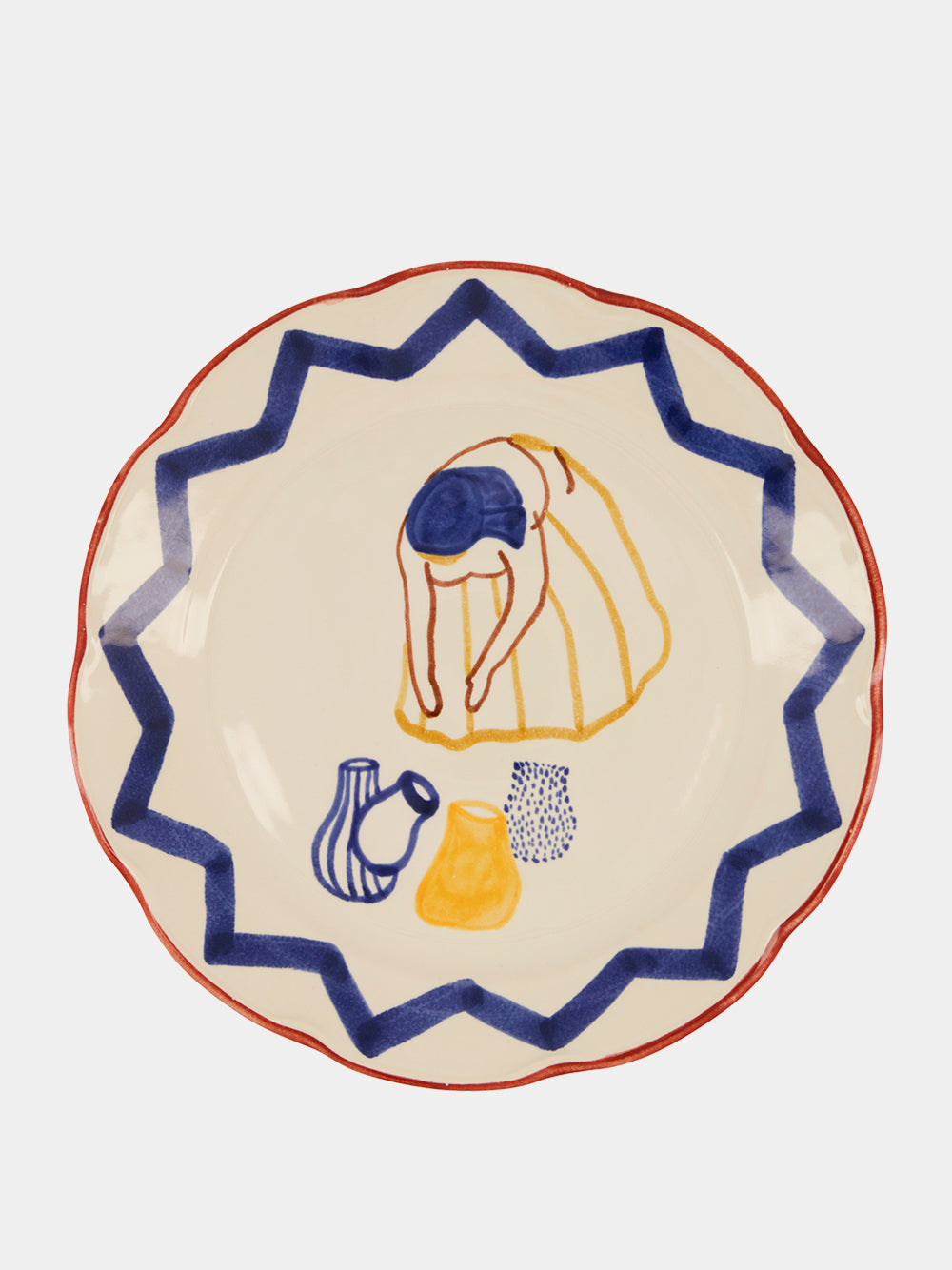 Hand-Painted Comporta The Water Carrier Stoneware Dinner Plate