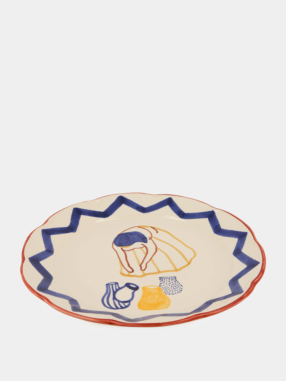 Hand-Painted Comporta The Water Carrier Stoneware Dinner Plate