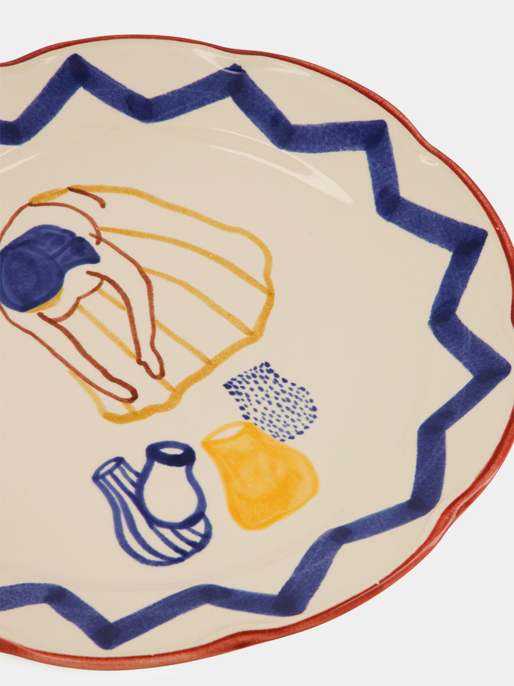 Hand-Painted Comporta The Water Carrier Stoneware Dinner Plate