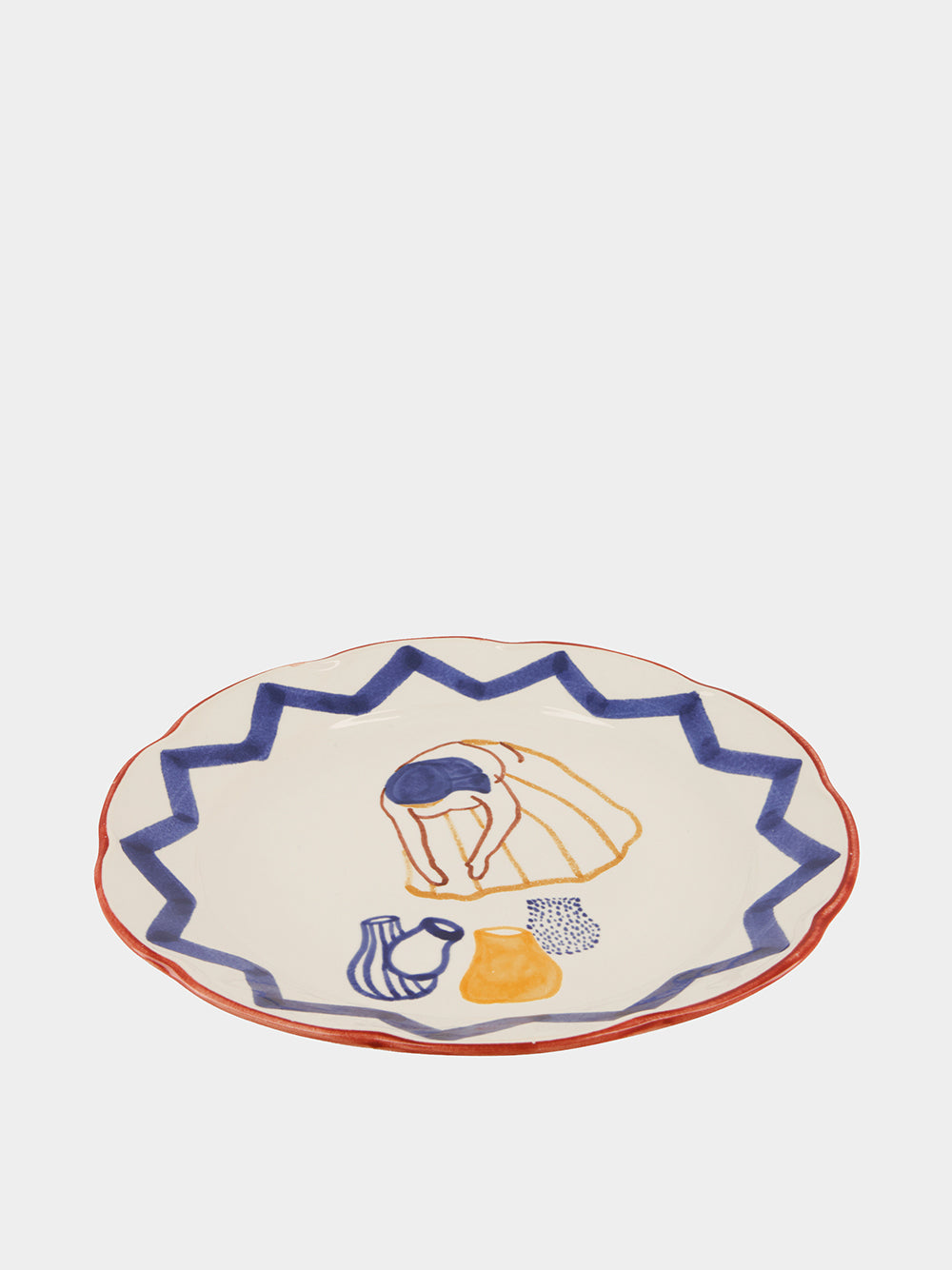 Hand-Painted Comporta The Water Carrier Stoneware Dinner Plate