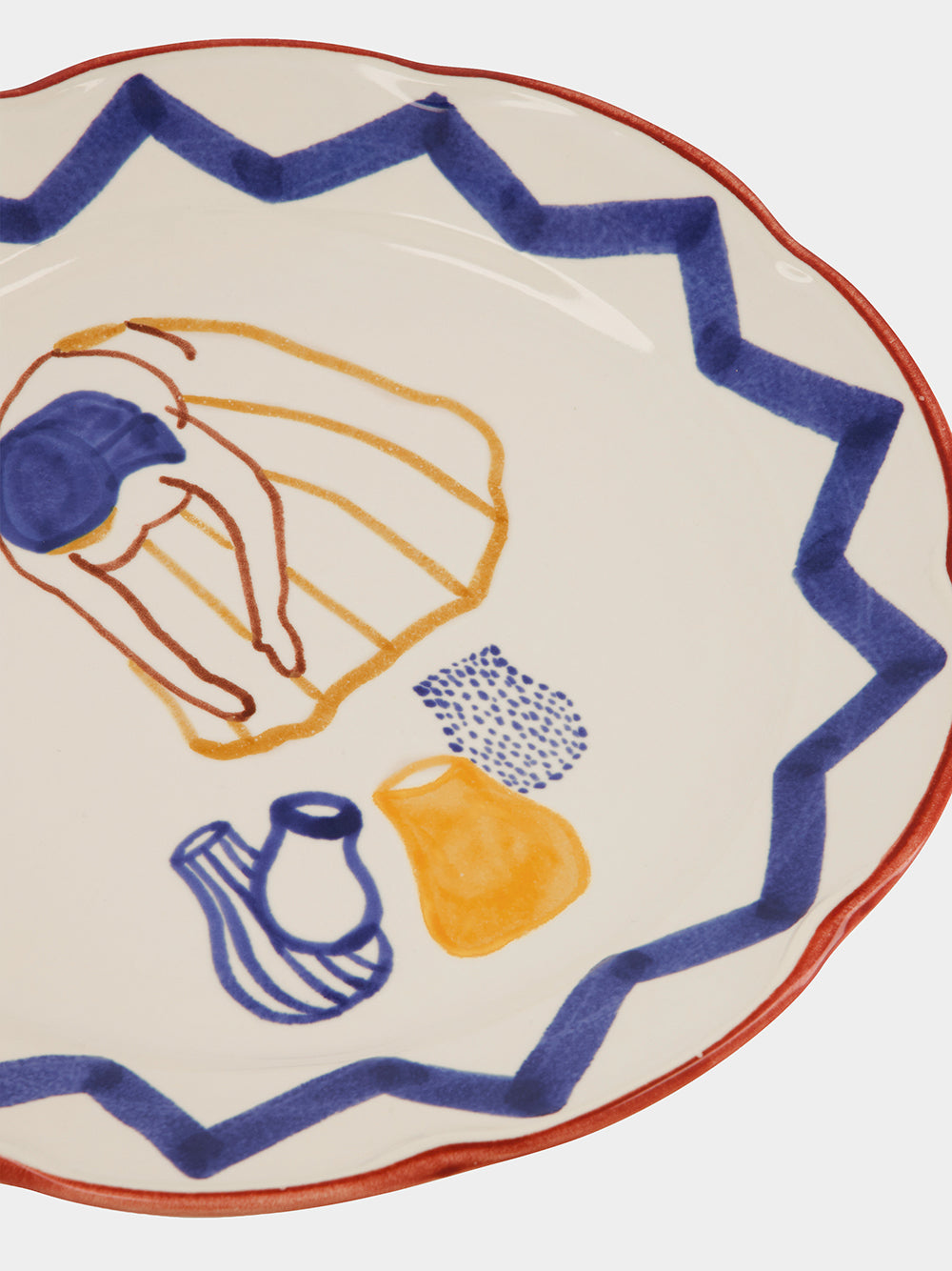 Hand-Painted Comporta The Water Carrier Stoneware Dinner Plate