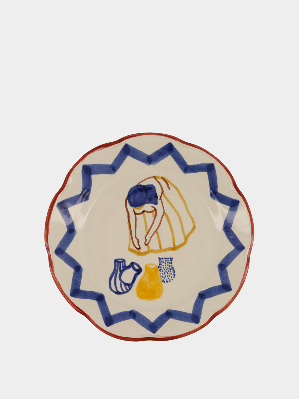 Hand-Painted Comporta The Water Carrier Stoneware Soup Plate