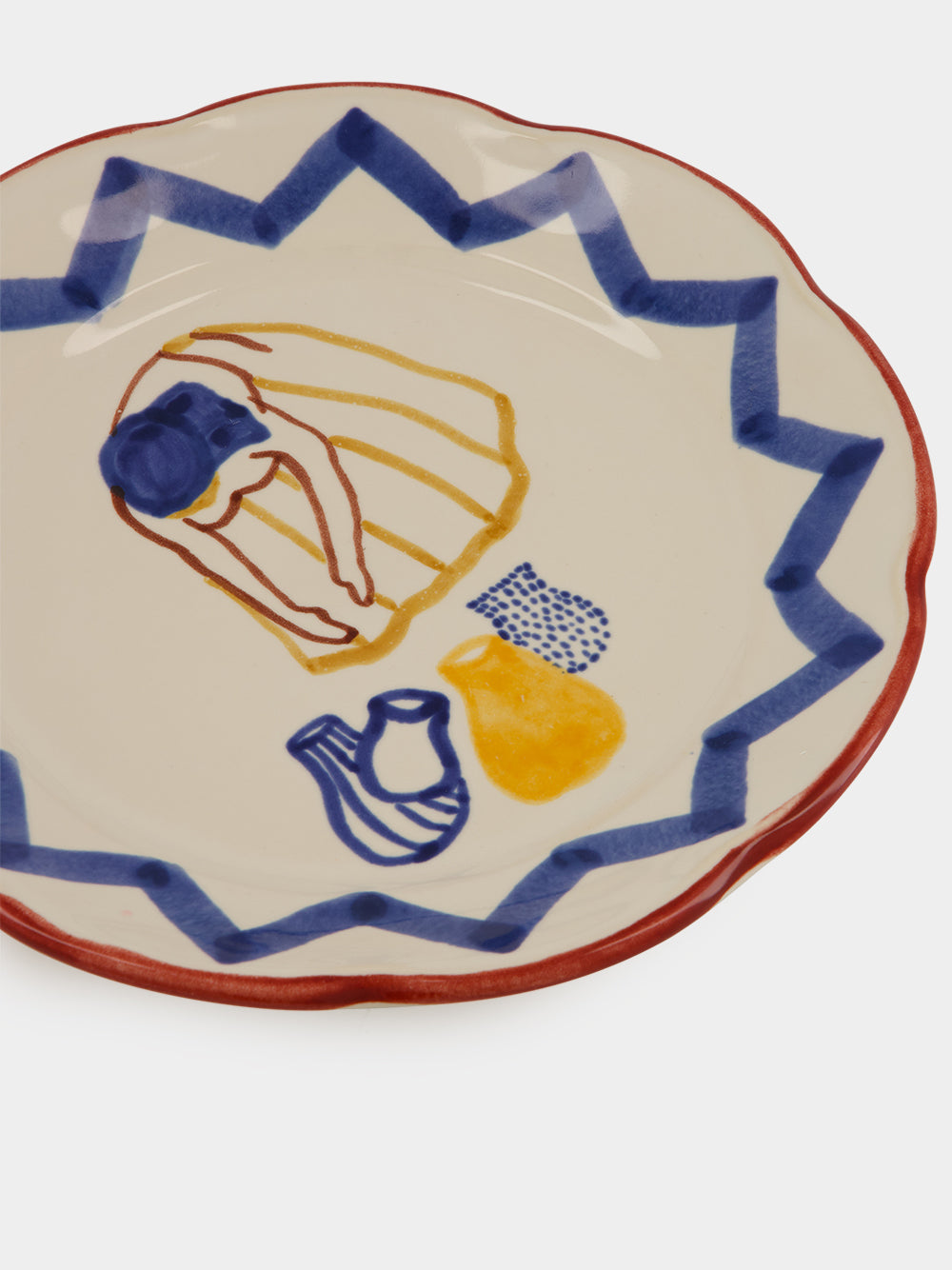 Hand-Painted Comporta The Water Carrier Stoneware Soup Plate