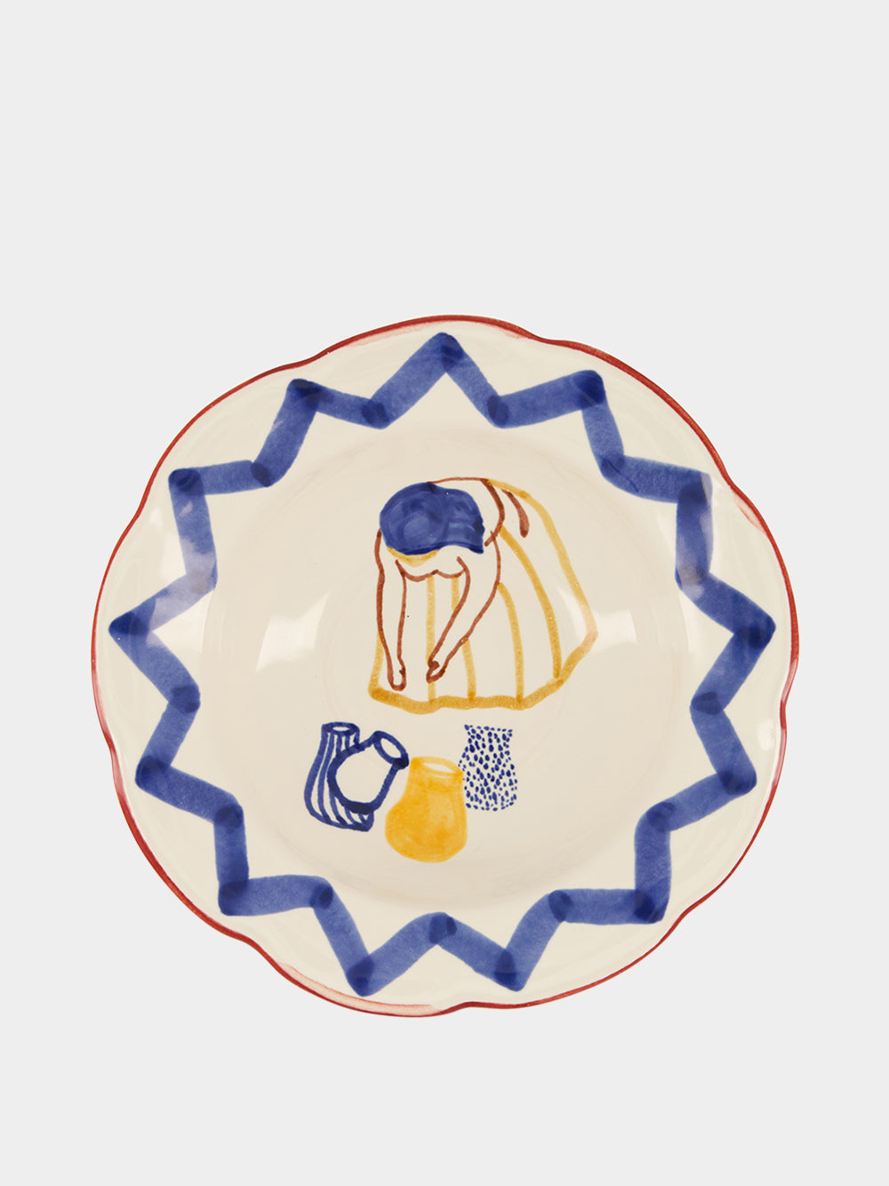 Hand-Painted Comporta The Water Carrier Stoneware Dessert Plate