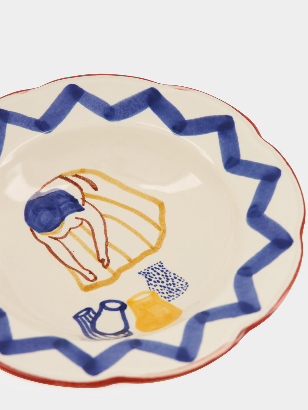 Hand-Painted Comporta The Water Carrier Stoneware Dessert Plate