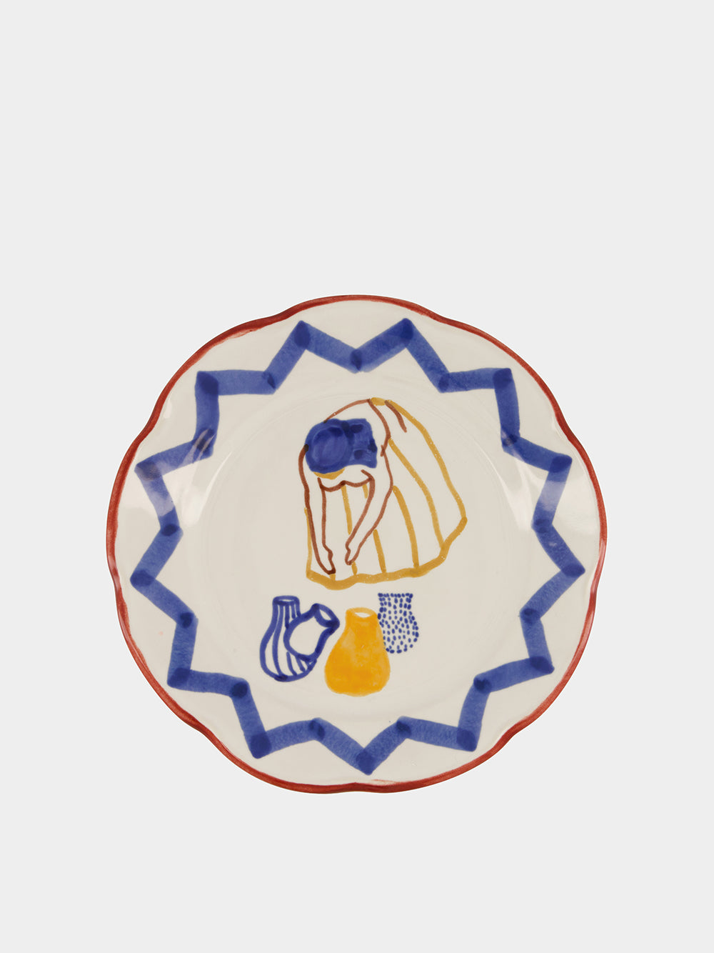 Hand-Painted Comporta The Water Carrier Stoneware Dessert Plate
