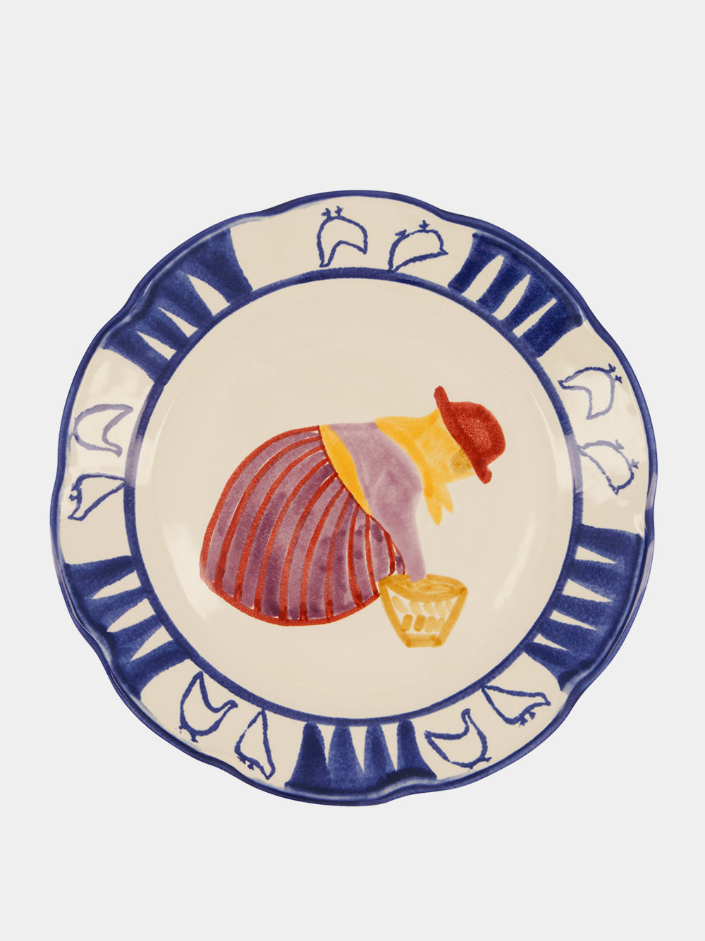 Hand-Painted Comporta The Farmer Stoneware Dinner Plate