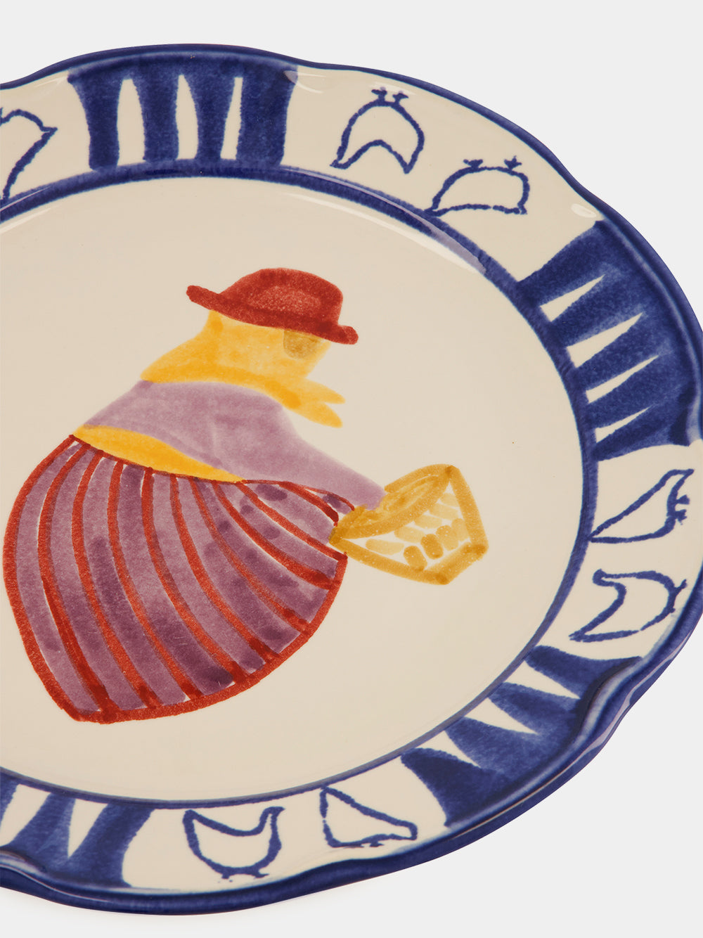 Hand-Painted Comporta The Farmer Stoneware Dinner Plate