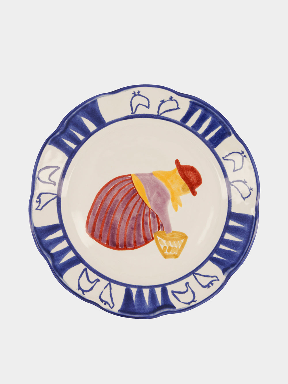 Hand-Painted Comporta The Farmer Stoneware Dinner Plate
