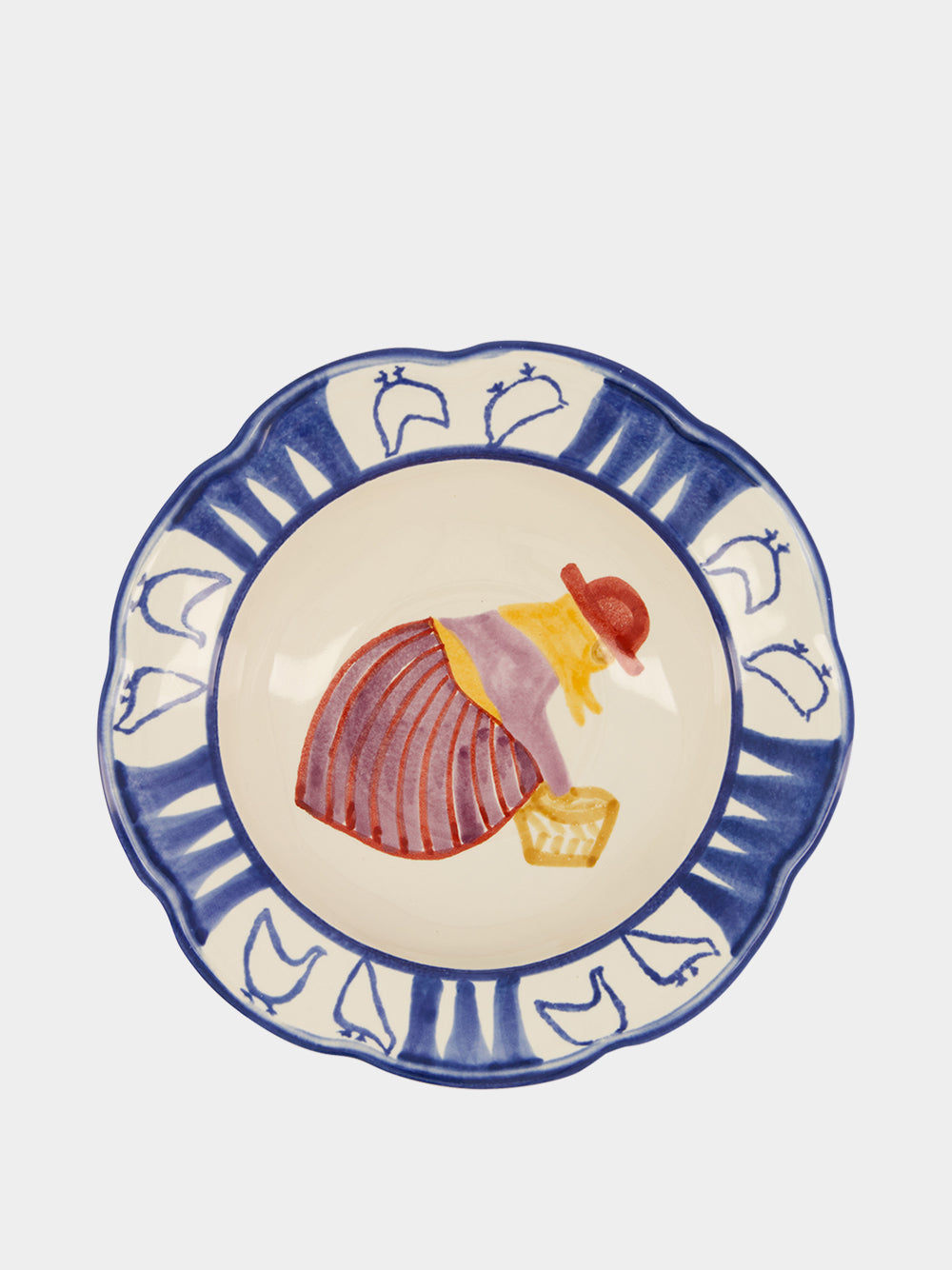 Hand-Painted Comporta The Farmer Stoneware Soup Plate