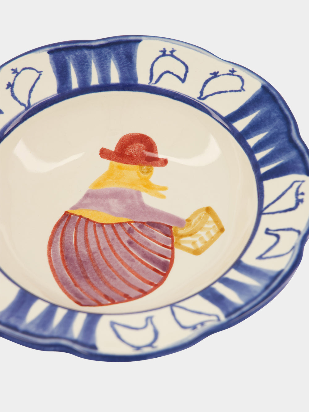 Hand-Painted Comporta The Farmer Stoneware Soup Plate
