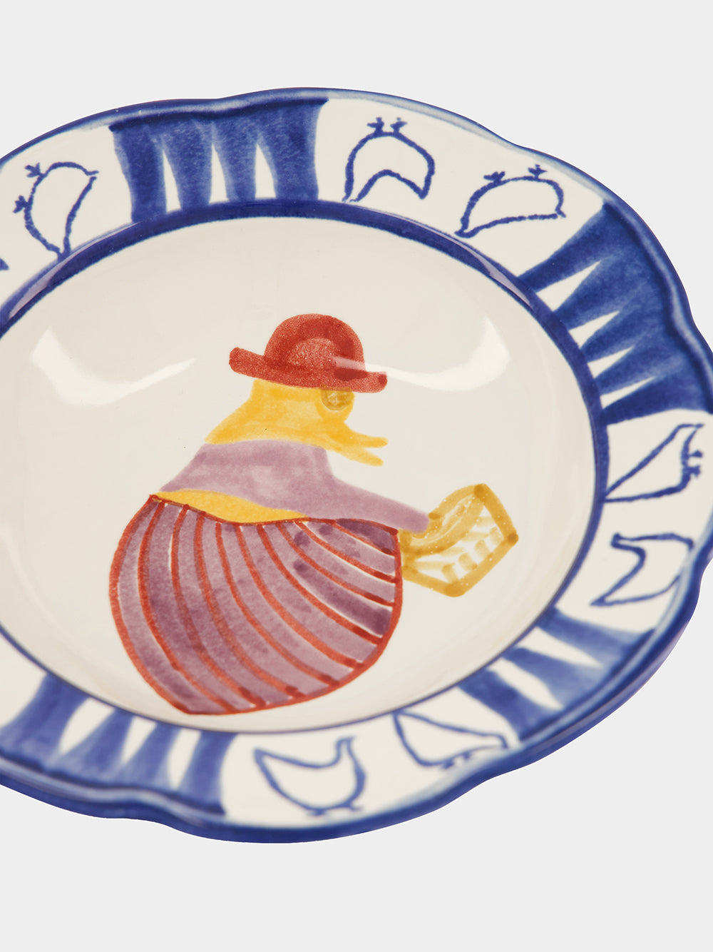 Hand-Painted Comporta The Farmer Stoneware Soup Plate