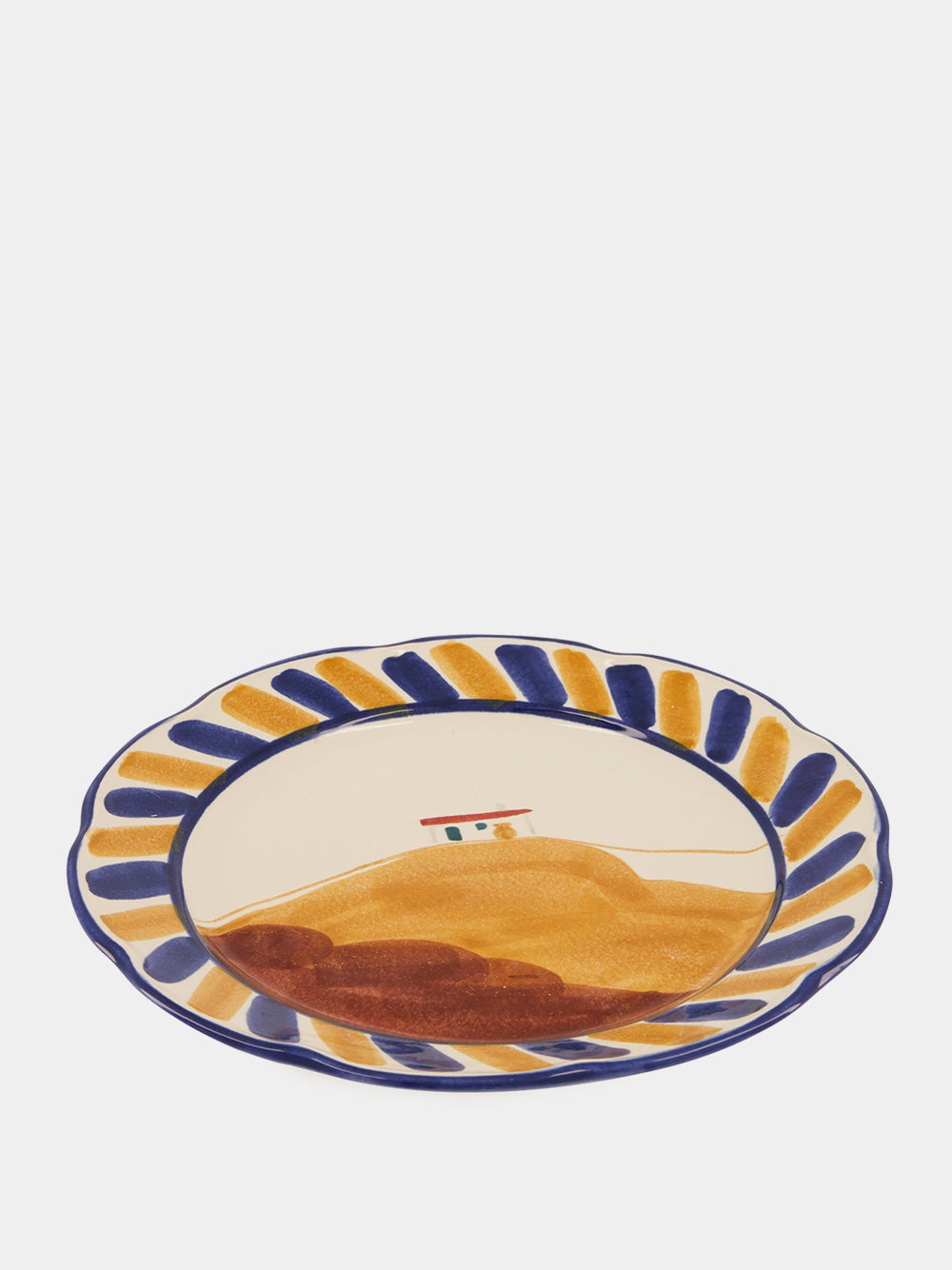 Hand-Painted Comporta House Stoneware Dinner Plate