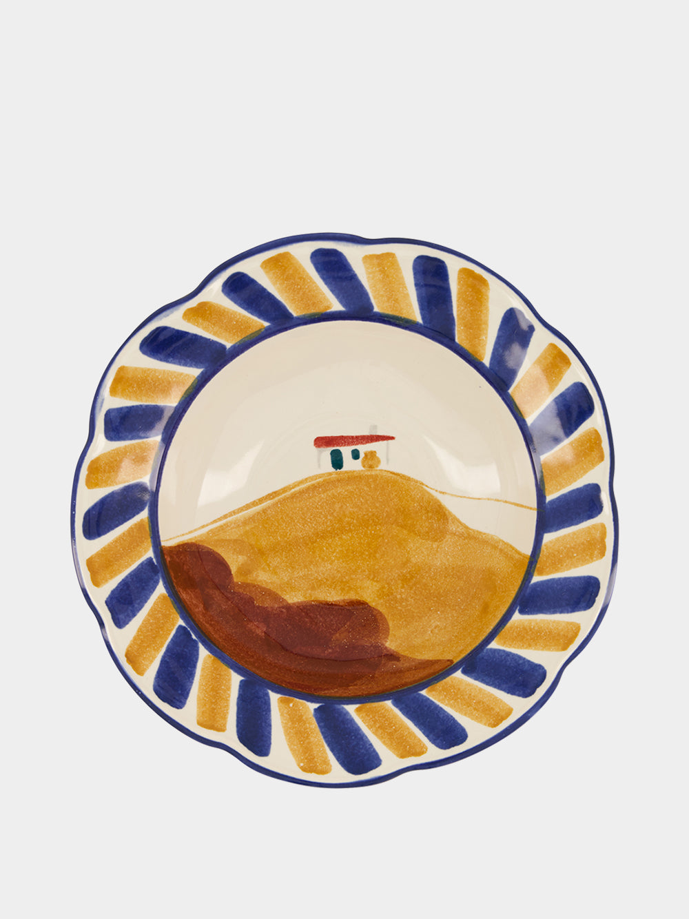 Hand-Painted Comporta House Stoneware Soup Plate
