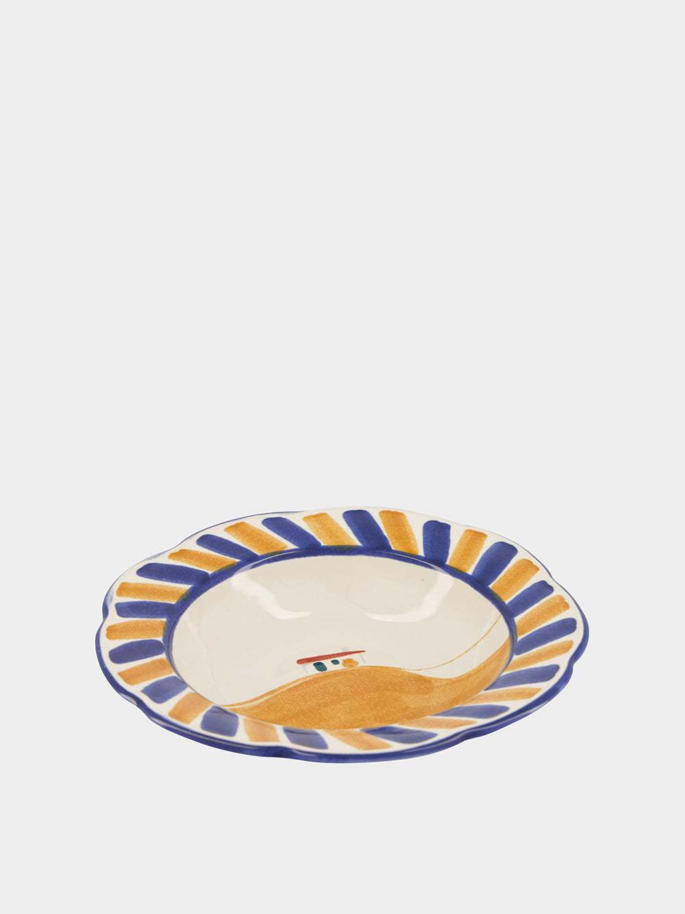 Hand-Painted Comporta House Stoneware Soup Plate