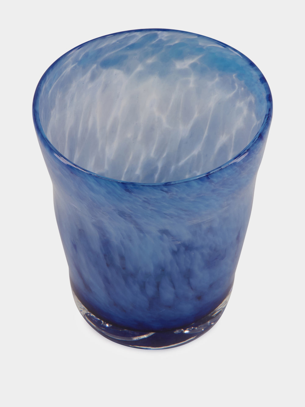 Handblown Avis Blue Glass Tumbler