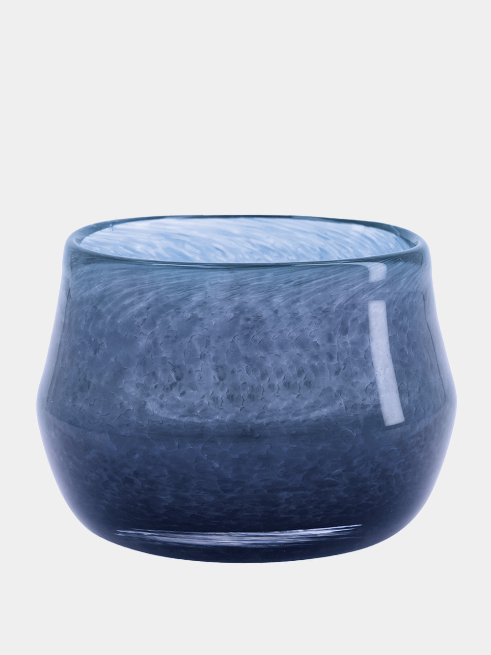 Handblown Avis Blue Glass Bowl