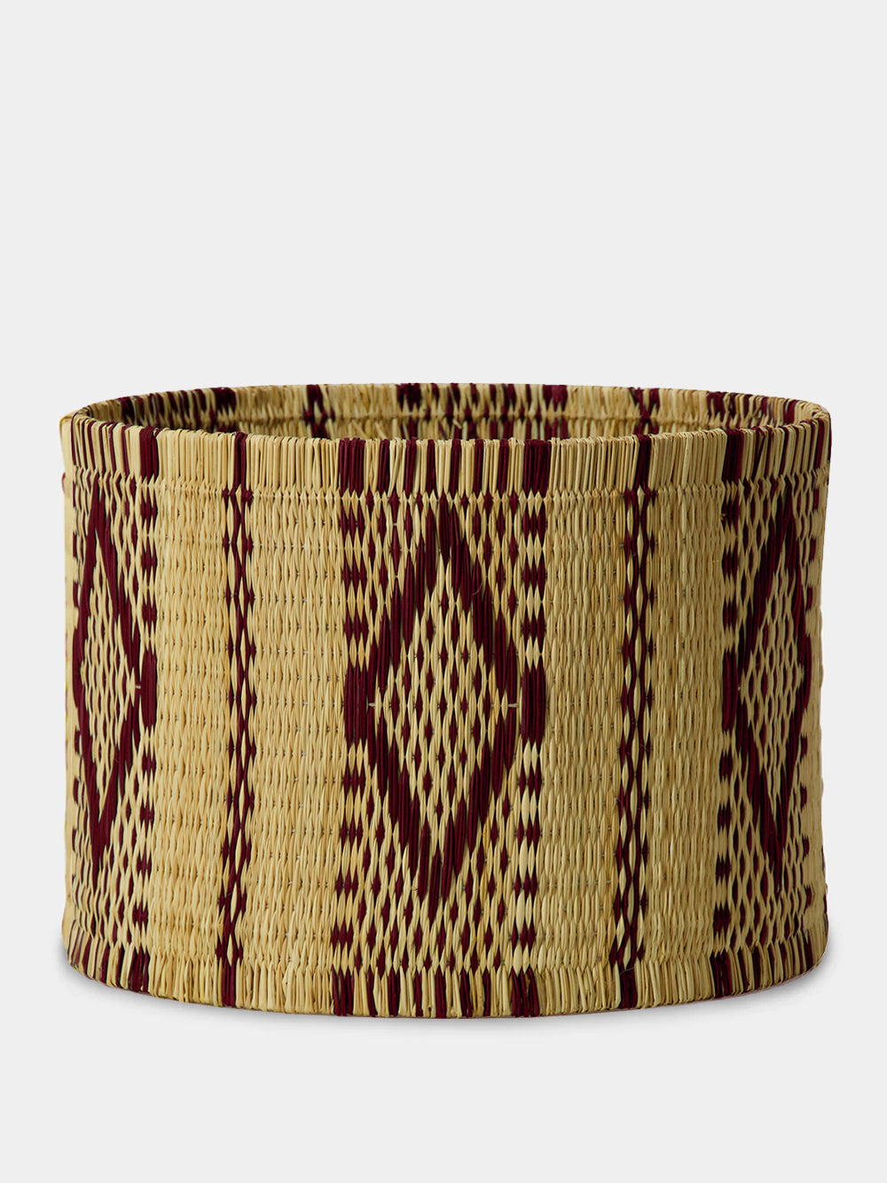 Handmade Coruche Natural and Bordeaux Reed Large Lampshade