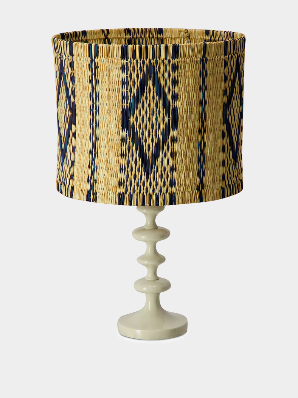 Handmade Coruche Natural and Blue Reed Medium Lampshade