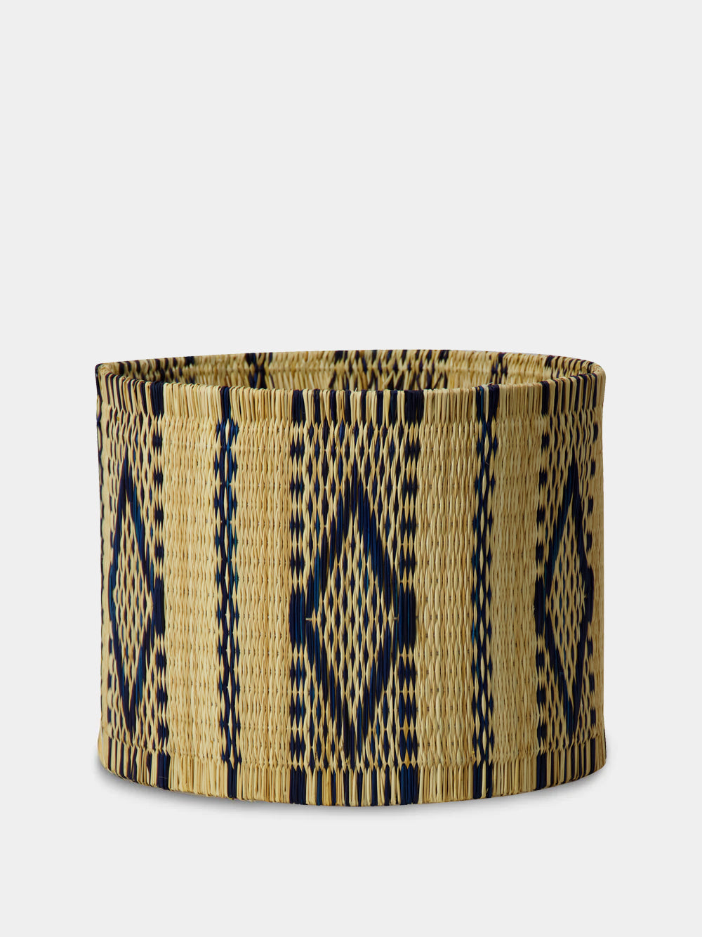 Handmade Coruche Natural and Blue Reed Small Lampshade