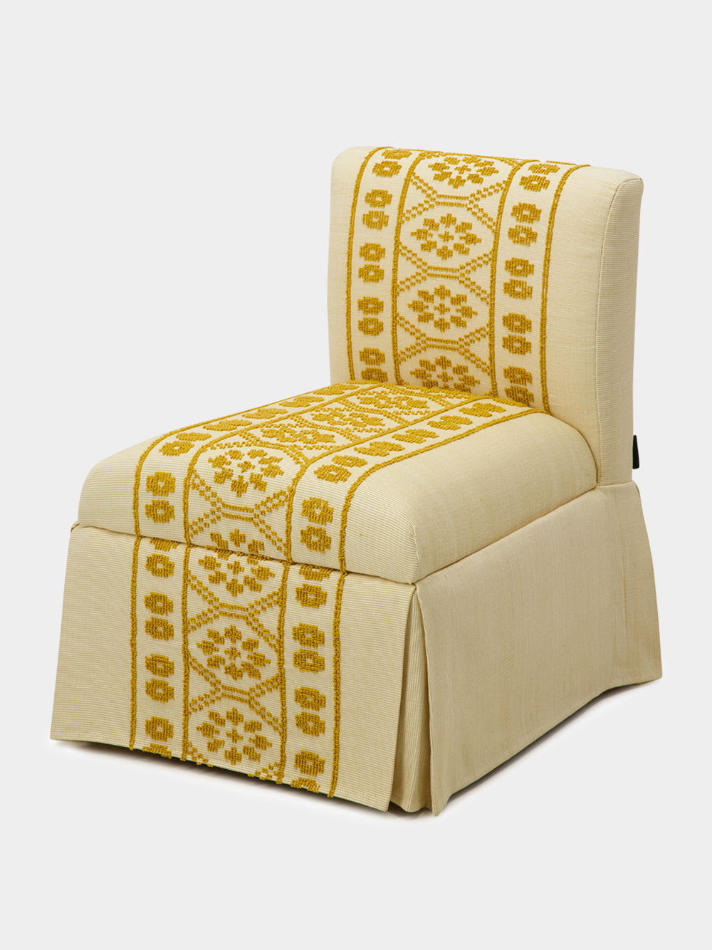 Handmade Inês Yellow Cotton Linen Slipper Chair
