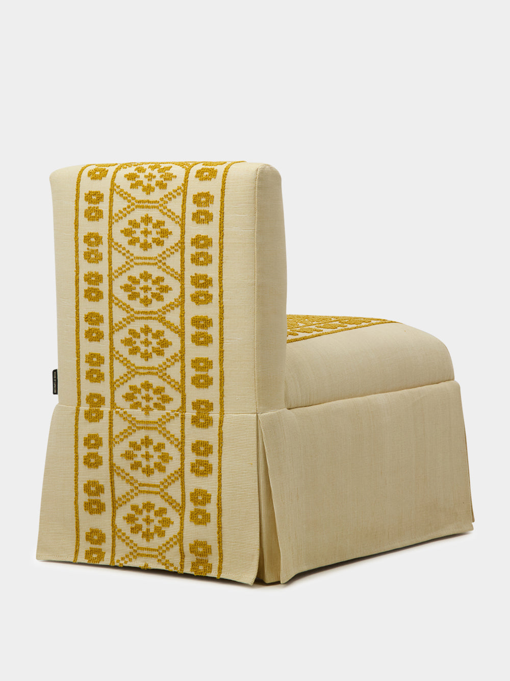 Handmade Inês Yellow Cotton Linen Slipper Chair