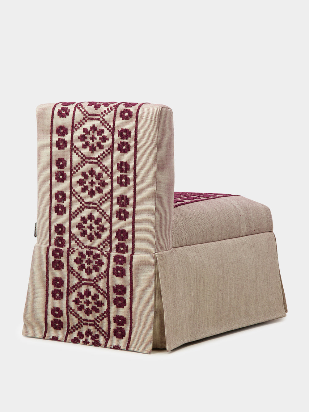 Handmade Inês Bordeaux Cotton Linen Slipper Chair