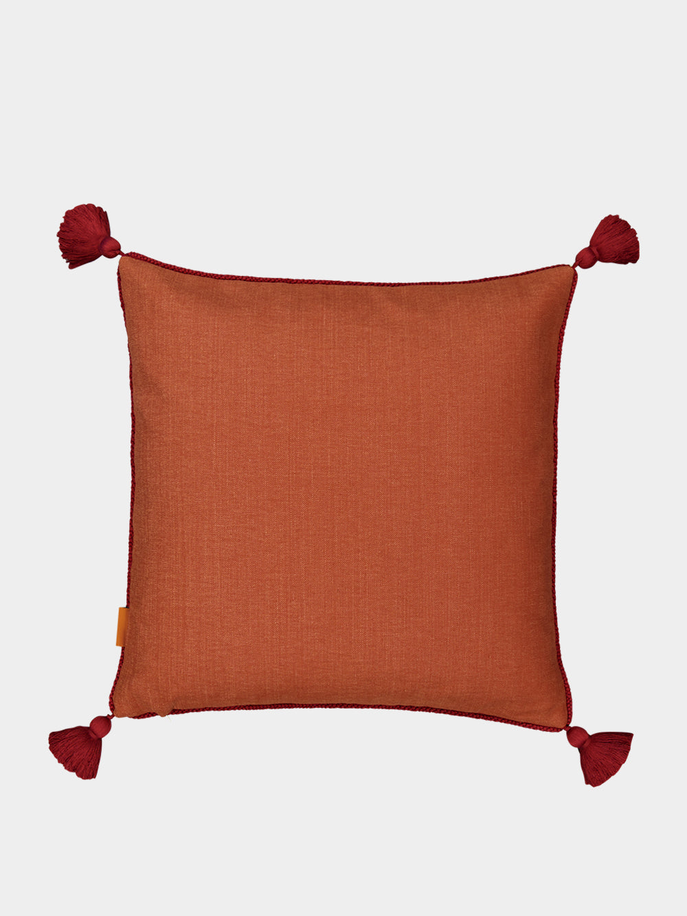 Teles Brick Cotton Linen and Chenille Embroidered Cushion