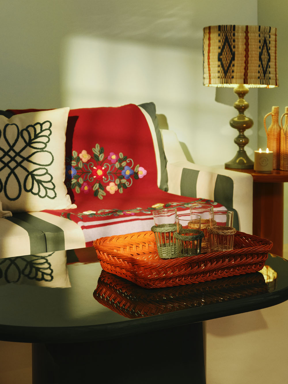 Handmade Vitória Brick Wicker Large Tray